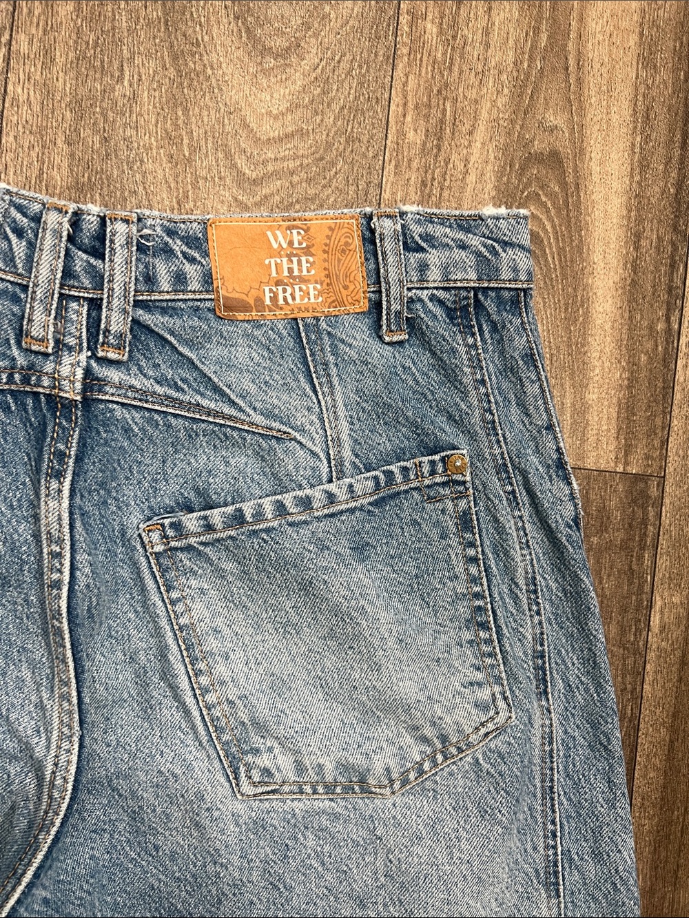 Free People Mid Rise Barrel - Lucky You - Picture 5 of 7